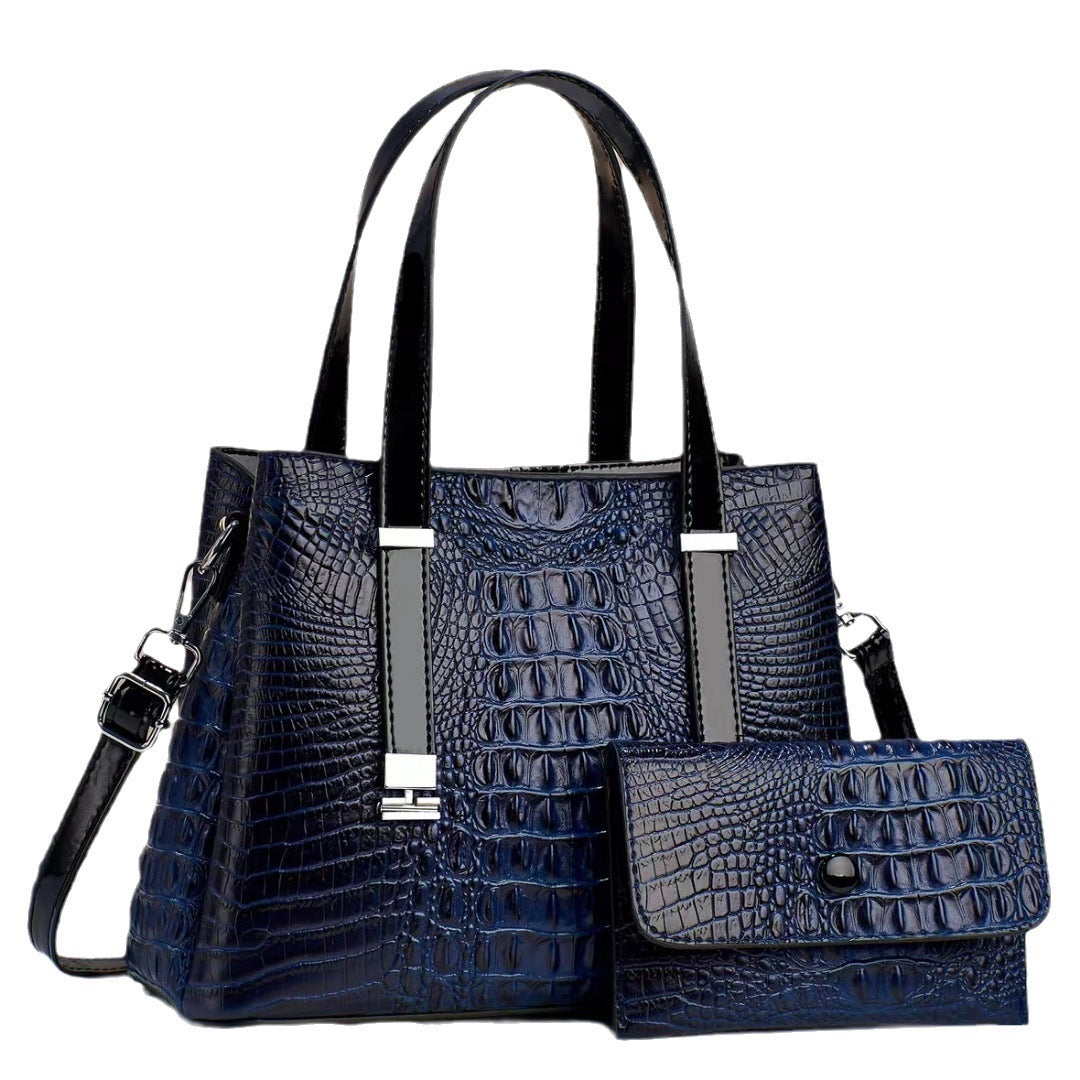 Women's Fashion Crocodile Pattern Large Capacity Combination Bags